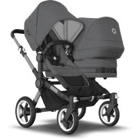 Donkey 5 Duo/Syskonvagn - grey melange/graphite stel