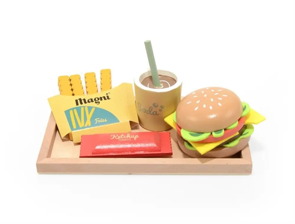 Burger Menu Sæt | Leksaker - Köksleksaker & hemmalek - Köksleksaker - Leksaksmat | BabyMode
