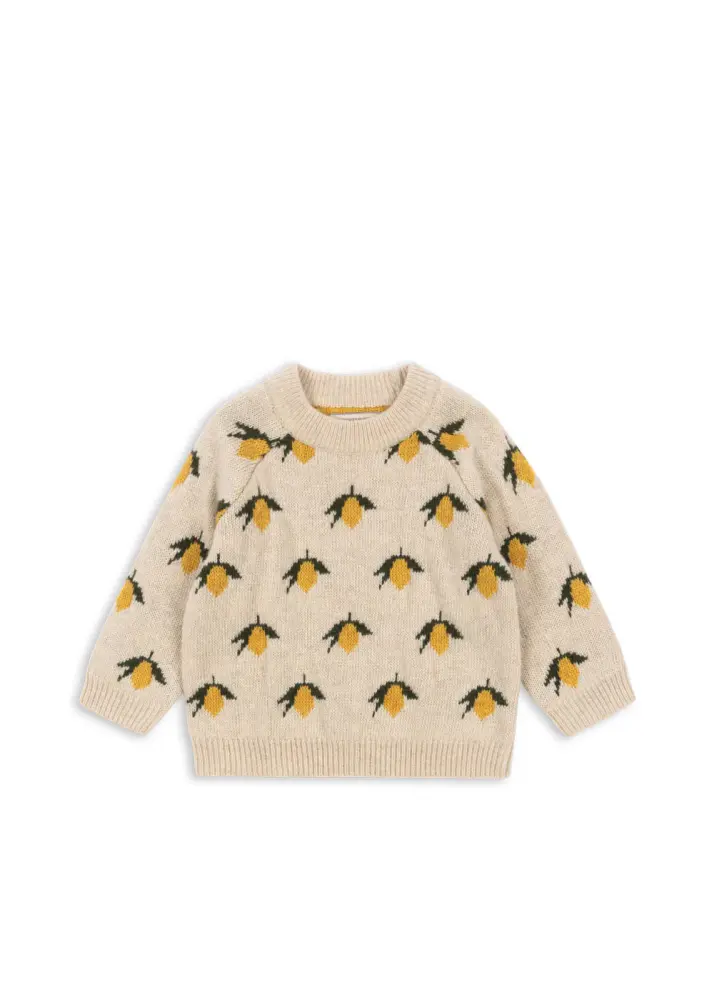 Belou Striksweater - Lemon - 12 MDR. | Barnkläder - Toppar - Koftor, västar & tröjor | BabyMode