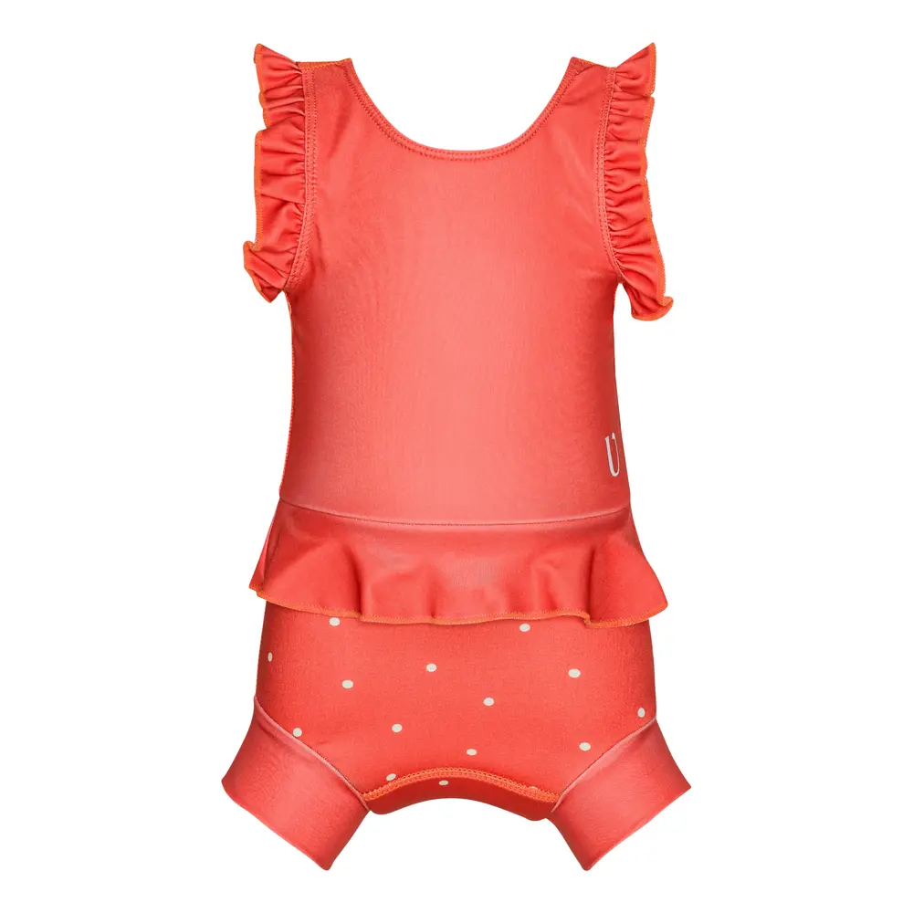 Baddräkt - Neopren - Frill - Berry - Dots - Berry - 3-6 MDR. | Barnkläder - Badkläder - Baddräkter & bikinis | BabyMode