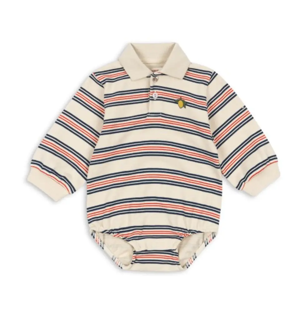Spotty Långärmad Romper - Stripe stripe - 18 MDR. | Barnkläder - Bodys & overaller - Långärmad body | BabyMode