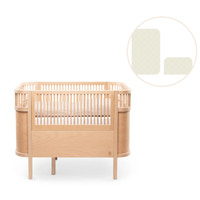 Växasäng 2i1 Baby & Juniorsäng och Madrass till Classic II - Wooden Edition