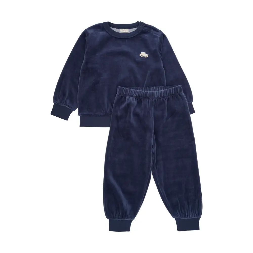Jogging Set Velour - Vintage Blue - 86 | Barnkläder - Set & Multipack - Träningsoverall | BabyMode