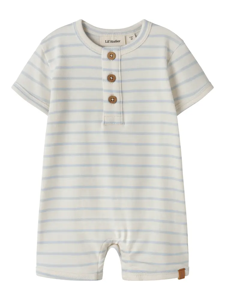 Lil Atelier Geo Abi Jumpsuit - Coconut Milk - 86 | Barnkläder - Underdelar - Hängsel & jumpsuits | BabyMode