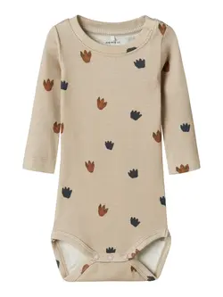 Långärmad Body Ninokab - Island Fossil | Kläder - Bodys & overaller - Långärmad body | BabyMode