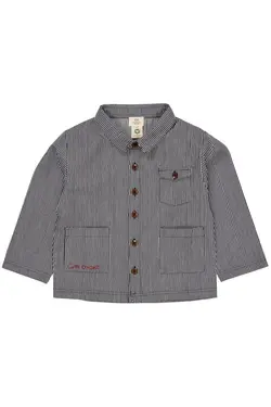 Stribet twill jakke med lommer - NAVYSTRIPE | Kläder - Toppar - Skjortor | BabyMode