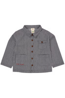 Stribet twill jakke med lommer - NAVYSTRIPE
