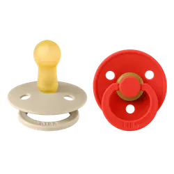 Napp Colour 2-pack Latex Rund 6-18 mån - Vanilla/Candy Apple | Baby & Barn - Sköta - Nappar | BabyMode