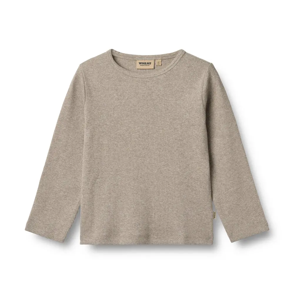 Långärmad T-Shirt Milo - Gravel Melange - 128 | Barnkläder - Toppar - Blusar | BabyMode