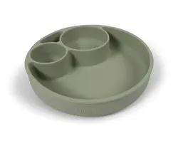 Indelad Tallrik Silikon - Green | Baby & Barn - Äta - Barnserviser | BabyMode