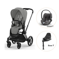 Priam Sittvagn + Cloud T + Basenhet T - Mirage Grey/Matt Black PLUS