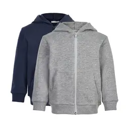 Hoodie med Dragkedja 2-pack - Navy/Grå | Kläder - Toppar - Koftor, västar & tröjor | BabyMode