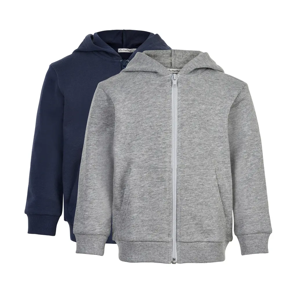 Hoodie med Dragkedja 2-pack - Navy/Grå - 98 | Barnkläder - Toppar - Koftor, västar & tröjor | BabyMode