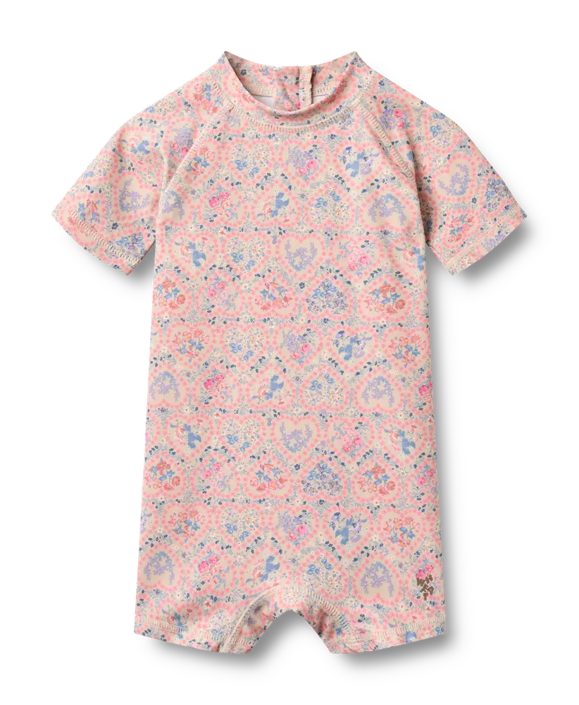Baddräkt Cas - Pink Heart Flowers - 80 | Barnkläder - Badkläder - Baddräkter & bikinis | BabyMode