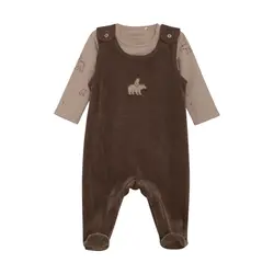 Set med Body & Sparkdräkt - Coffee Quartz | Kläder - Bodys & overaller - Jumpsuit med fot | BabyMode