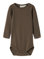 Lil' Atelier Gabo Bib Långärmad Slim Body - Teak