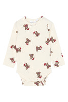 The New Siblings Holiday Teddy Långärmad Rib Body - Gardenia AOP