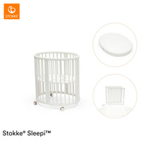 V3 Sleepi Mini Spjälsäng Med Förlängning & Madrass - White