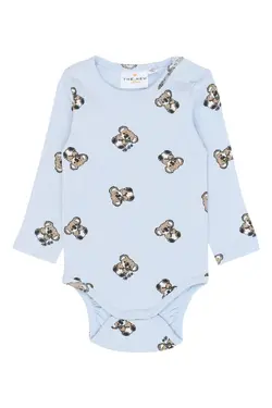 Topper Långärmad Rib Body - Heather AOP | Barnkläder - Bodys & overaller - Långärmad body | BabyMode