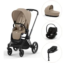 Priam duovagn cozy beige/matt black inkl. Cloud G och Bas G - magic black | Barnvagnar | BabyMode