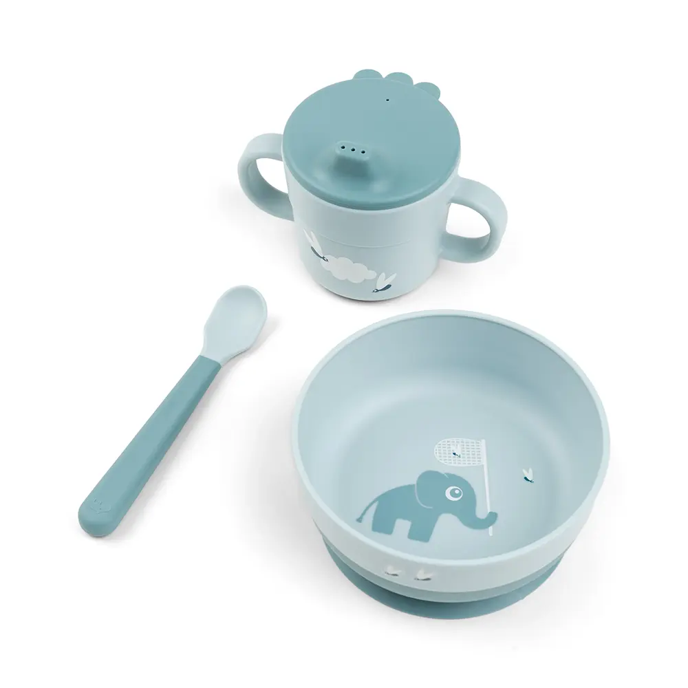 Foodie första matset med sugkopp Elphee Blue | Baby & Barn - Äta - Barnserviser | BabyMode