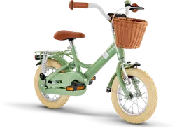 Youke Classic 12-Alu Springcykel med Korg - Retro Grön