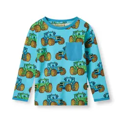 Langærmet bluse med traktorer - 718 | Kläder - Toppar - Blusar | BabyMode