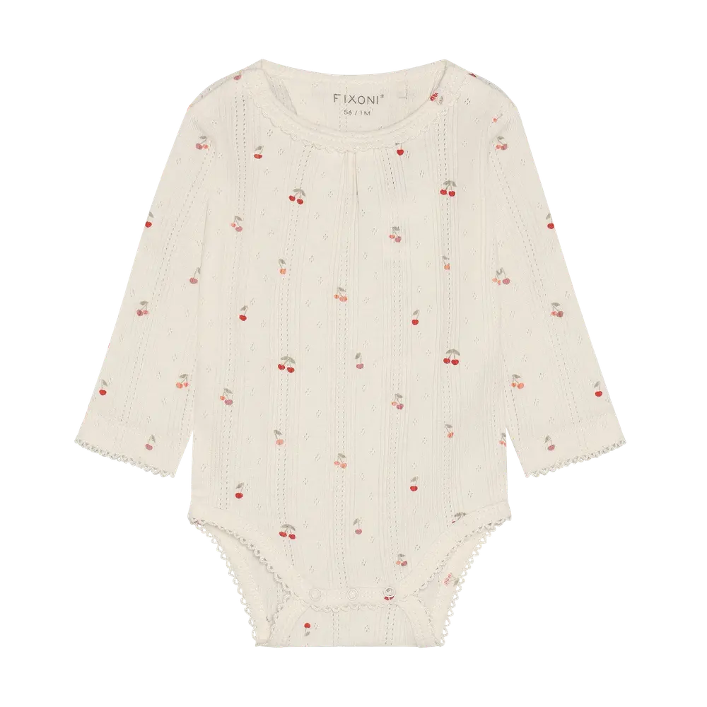 Långärmad Body Pointelle - Eggnog - 68 | Barnkläder - Bodys & overaller - Långärmad body | BabyMode