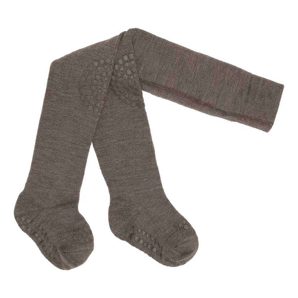 Krypskydd Strumpbyxor Ull - Brown Melange - 12-18M | Barnkläder - Ull - Strumpor & ullstrumpbyxor | BabyMode