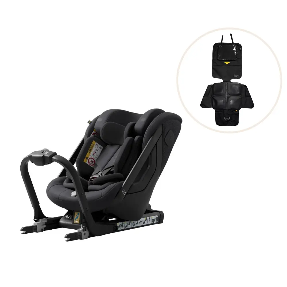 Axkid ONE+ 3 Bilbarnstol inkl. Sparkskydd – Coastal Storm Black | Bilbarnstolar - Bakåtvända bilbarnstolar 9-36 Kg - Bakåtvända bilbarnstolar upp till 36 kg | BabyMode