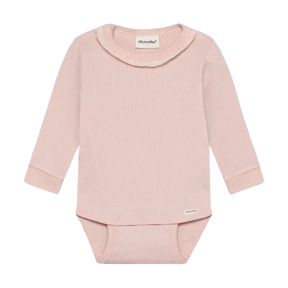 Långärmad Rib Body - Peach Whip - 74 | Barnkläder - Bodys & overaller - Långärmad body | BabyMode