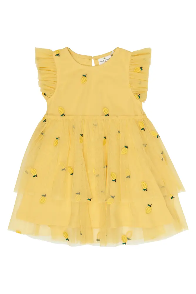 Svea Klänning - Dusky Citron EMB - 98 | Barnkläder - Toppar - Klänningar - Klänningar | BabyMode