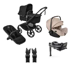 Fox 5 Renew med Otter Babyskydd inkl. bas & adapter - Black/Taupe | Barnvagnar | BabyMode