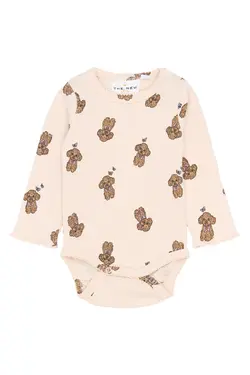 Sona Långärmad Rib Body - Silver Peony | Kläder - Bodys & overaller - Långärmad body | BabyMode