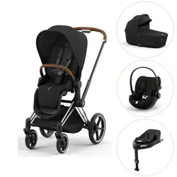 Priam duovagn sepia black/chrome brown inkl. Cloud G och Bas G - magic black | Barnvagnar | BabyMode