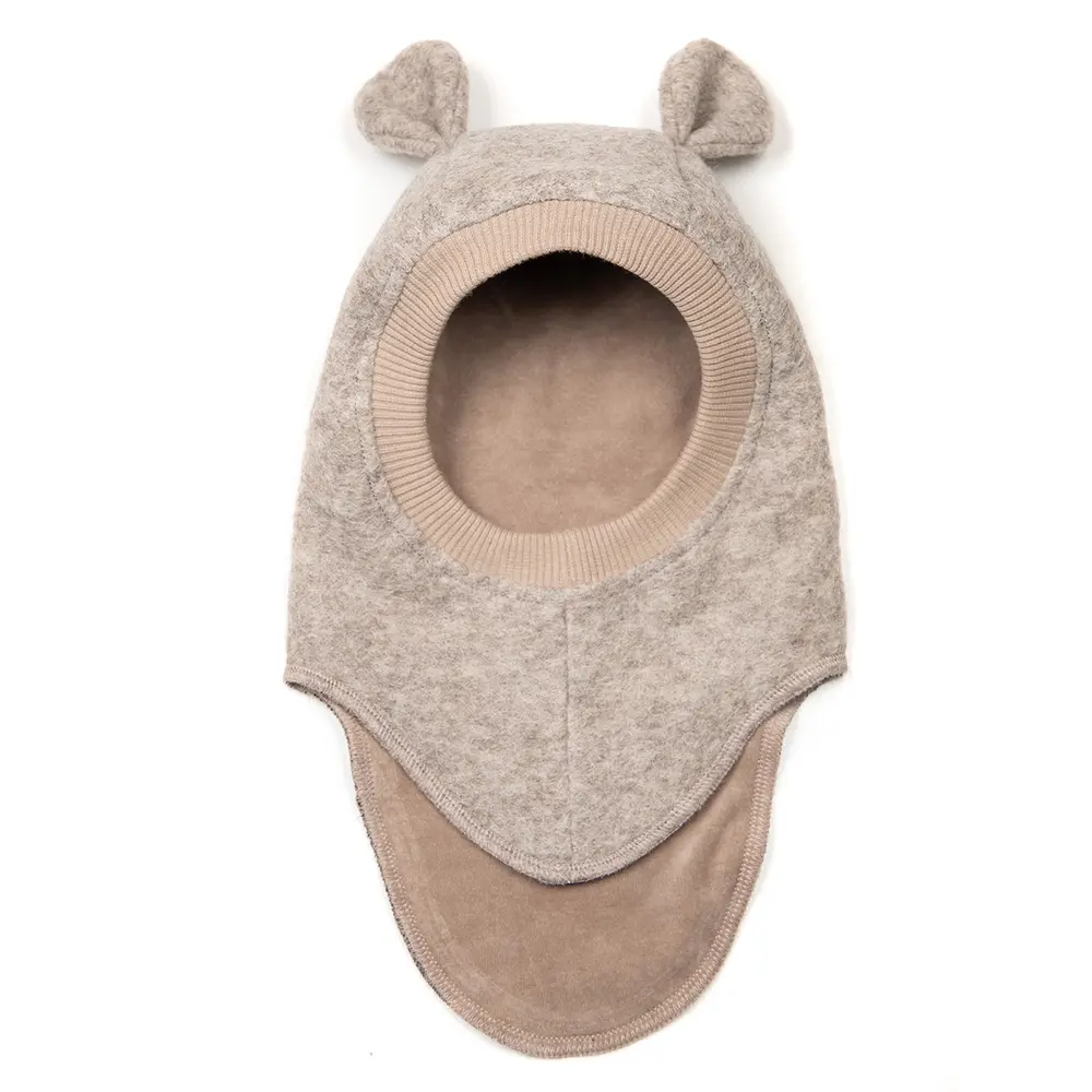 Balaclava m. Öron Ull - Camel Melange - 2-4 ÅR