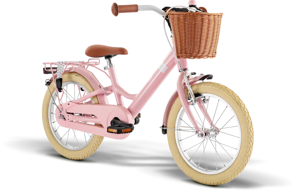Youke Classic 16-Alu Springcykel med Korg - Retro Rose