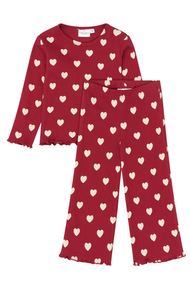 The New Siblings Holiday Rib Pyjamas - Rio Red AOP TN - 86