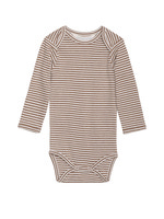 Långärmad Body Randig - Almond/Off-White