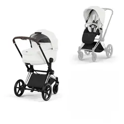 Cybex Priam Duovagn - Style - Off White/Chrome Brown | Barnvagnar | BabyMode