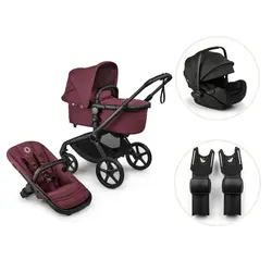Fox 5 Renew inkl. Otter by Nuna och adapter - Black/Dark Cherry | Barnvagnar | BabyMode