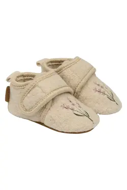 Ulltofflor m. Broderi - Off White | Skor - Inneskor & tofflor - Tofflor | BabyMode