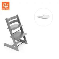 Tripp Trapp Stol & Bricka - Storm grey/vit | Baby & Barn | BabyMode