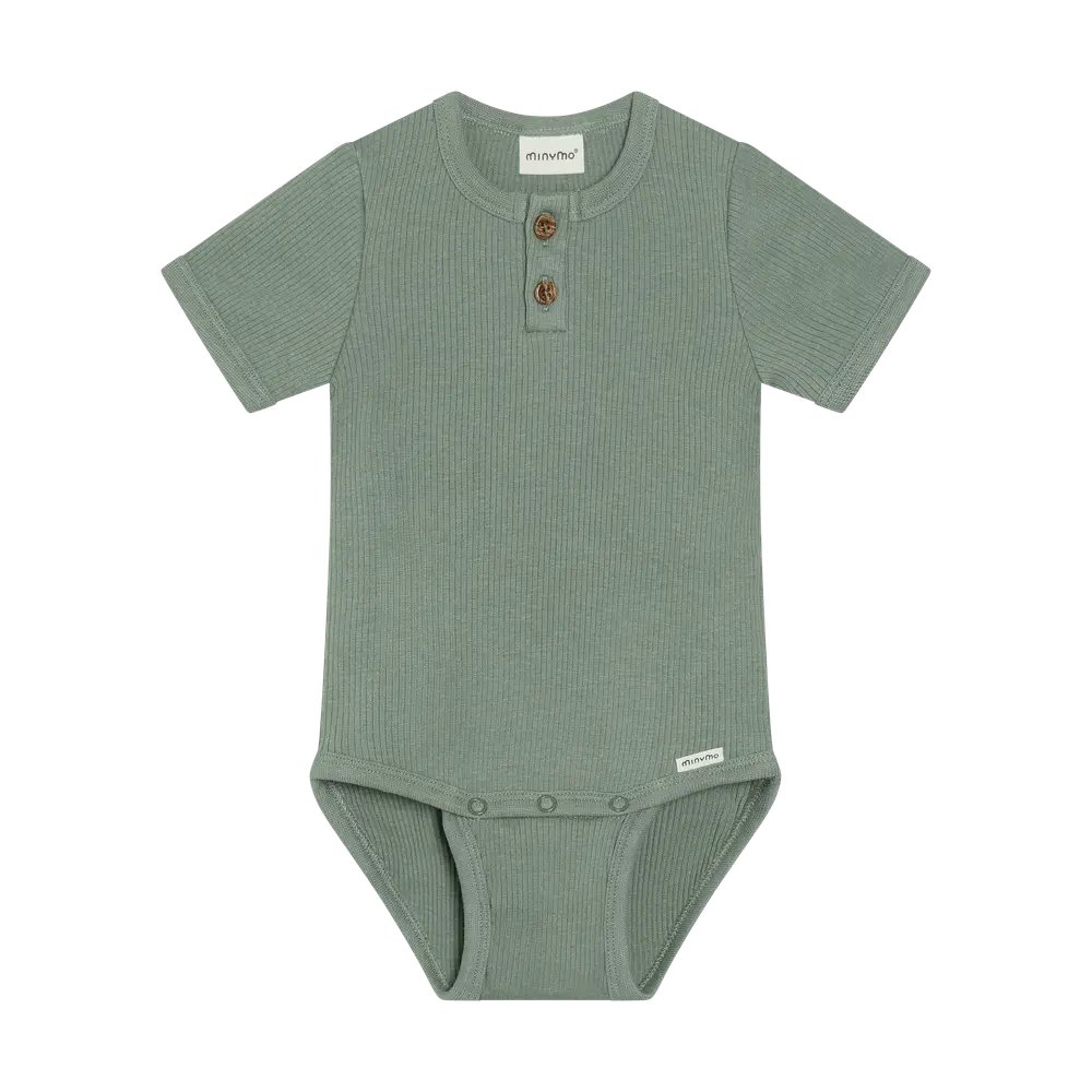 Kortärmad Rib Body - Lily Pad - 62 | Barnkläder - Bodys & overaller - Kortärmad body | BabyMode