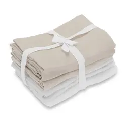 Muslinfilt 4-pack - White & Oyster Grey - Oeko-Tex | Barnrum - Textilier - Muslinfiltar | BabyMode