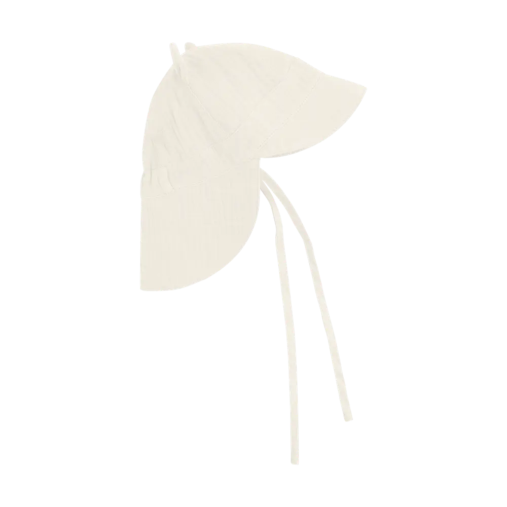 Sommarhatt m. Öron Muslin - Antique White - 6-12 MDR.