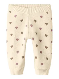 Saran Hjerte Stickad Byxor - Turtledove | Kläder - Temakläder - Julkläder | BabyMode