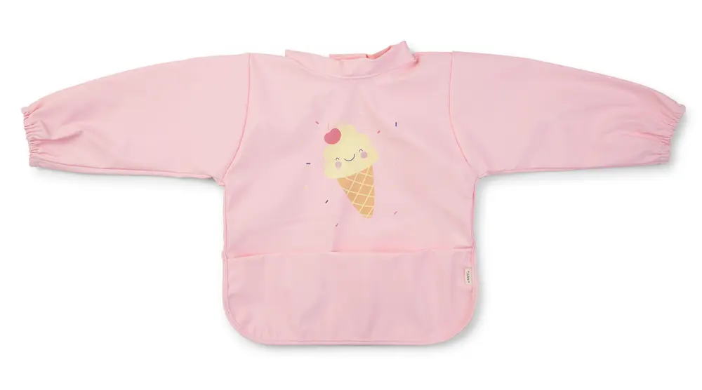 Saro Haklapp m. ärmar - Pink | Baby & Barn - Äta - Haklappar | BabyMode