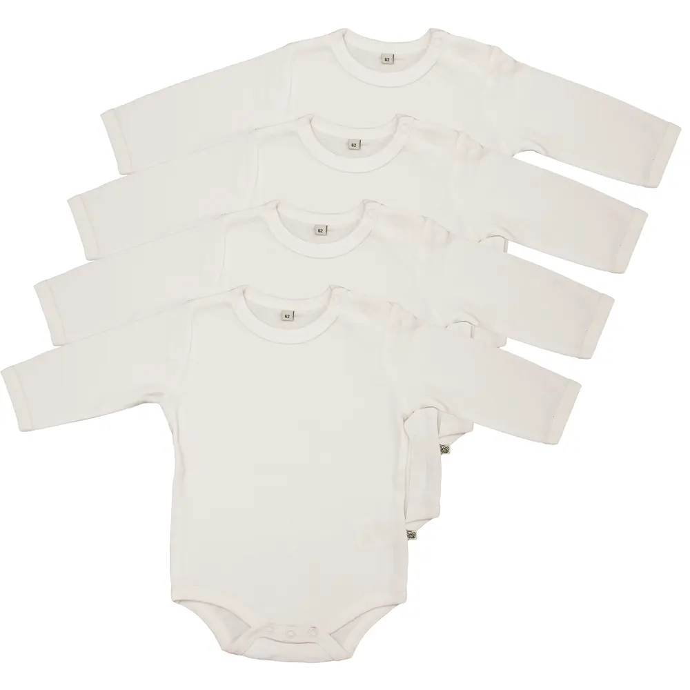 Långärmad Body 4-pack - White - 74 | Barnkläder - Bodys & overaller - Långärmad body | BabyMode