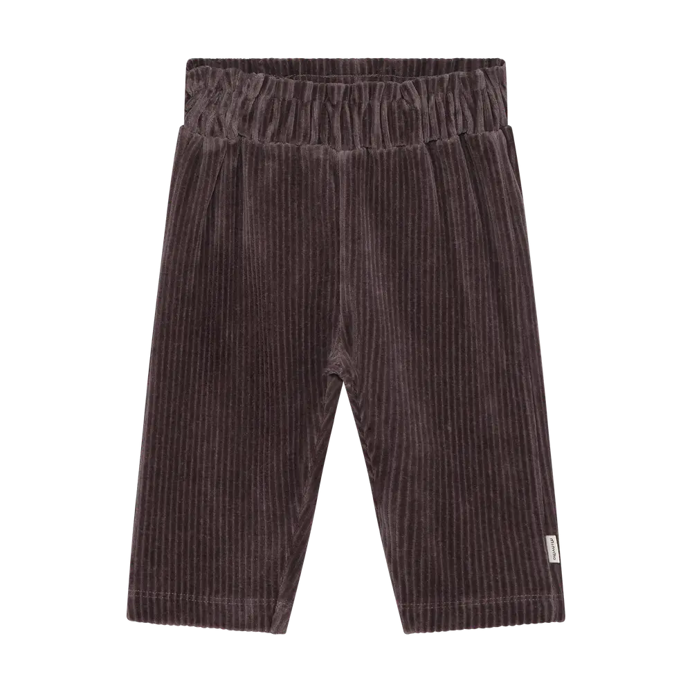 Minymo Velour Byxor - Plum Truffle - 80